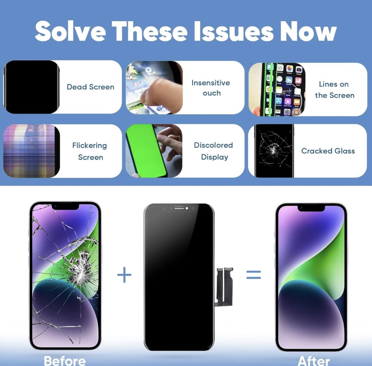 Zamiennik ekranu do iPhone'a X, miękki wyświetlacz OLED 5,8 cala, digitizer, ramka ekranu dotykowego 3D, zestaw narzędzi naprawczych, wodoodporny klej szkło hartowane do modelu A1865/A1901/A1902