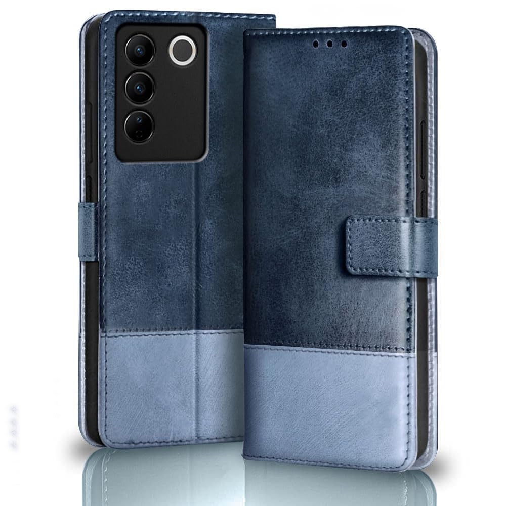 TheGiftKart Flip Back Cover Case for Vivo V27 / V27 PRO 5G | Dual-Color Leather Finish | Inbuilt Stand & Pockets | Wallet Style Flip Back Case Cover for Vivo V27 / V27 PRO 5G (Blue & Sky) (B0CJ9KTXZN) Amazon Price History, Amazon Price Tracker
