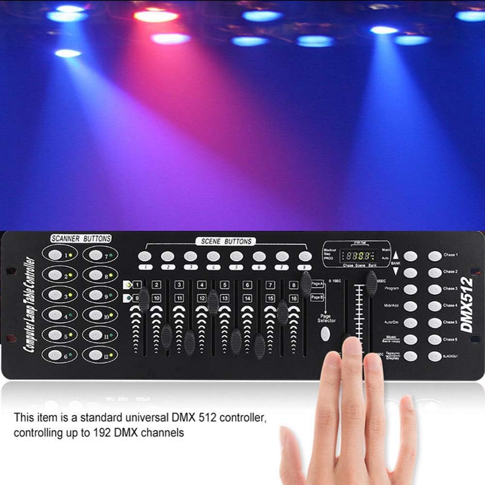 UKing Controlador Dmx512 Controlador de 192 canales Consola DMX para la Luz de Escenario Fiesta de San Valentín DJ Disco Bar