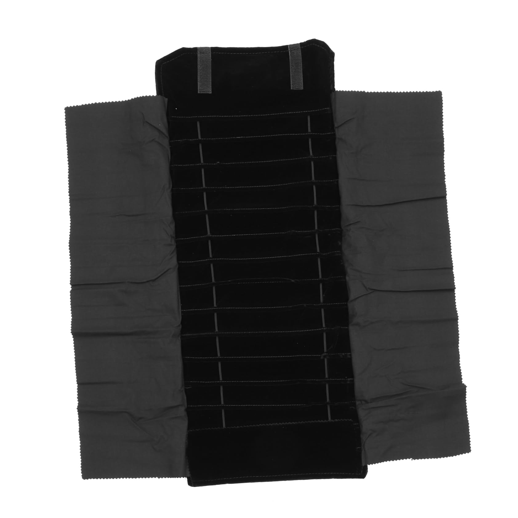 Ciieeo Faltbare Schmuckrolle Schwarz aus Flanell für Reise und Aufbewahrung | Leichtes Format, Hält Schmuck Ordentlich und Sicher, Tragbarer Organizer für Anhänger