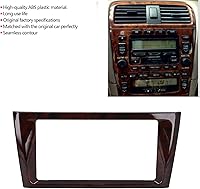 Vista 2 de Fydun Tablero de instalación doble DIN, ABS de caoba 2 DIN estéreo de audio Fascia Panel de fascia para coche para Avalon 2000-2004