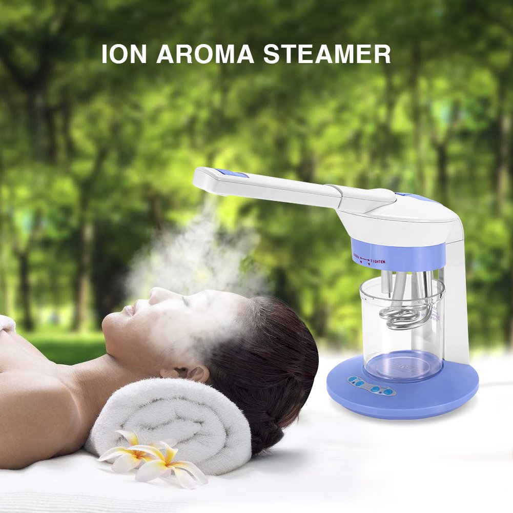 Vaporizzatore facciale all'ozono, spruzzatore ionico 2 in 1, vapore aromaterapico per sauna facciale, spruzzatore micro-nano SPA per pulizia idratante viso, per uso personale a casa(EU)