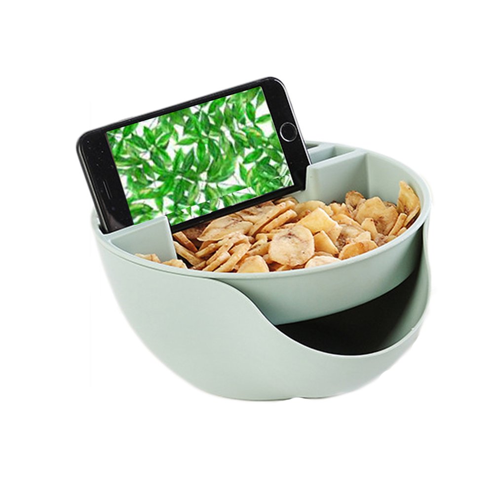 bismarckbeer Double Layers Pistachios Bowl Snacks Fruit Nuts Plate Dish Phone Holder