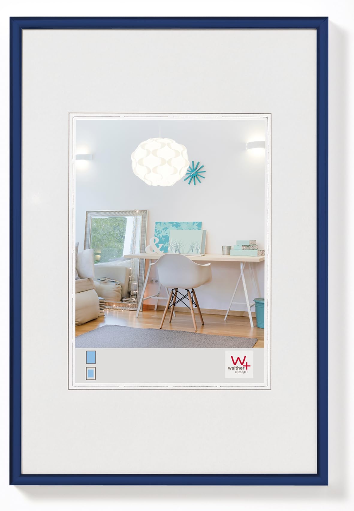 walther design Bilderrahmen New Lifestyle Kunststoffrahmen 15x20 cm blau, Doppelpack, KV520LD