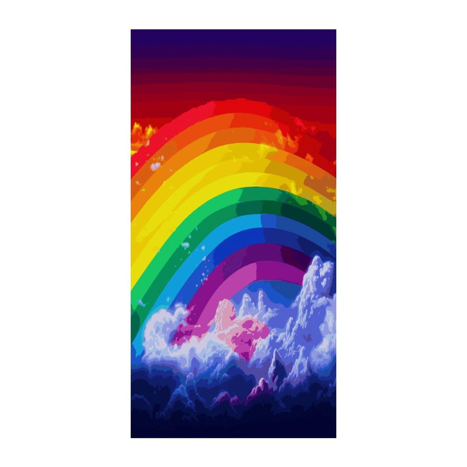 KHAUERBC Rainbow Blackout Curtains for Light Filtering Doorway Curtains .Room Divider Curtain As Sliding Door/Closet/Patio。French Door Curtain 70 * 35.4 Inch for Home Decors.