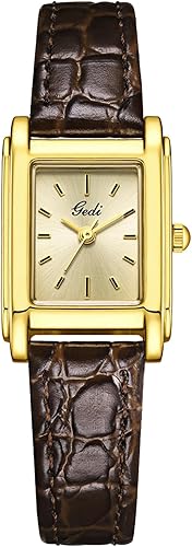 Reloj de pulsera vintage rectangular de cuero para mujer, elegante reloj de pulsera de cuarzo clásico impermeable para mujer, reloj de regalo para