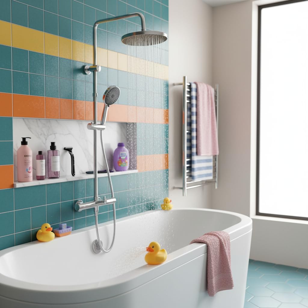 Columna Ducha Rociador y Ducha de Mano Termostatica | Ducha con Grifo con Fácil Instalación · Grifo Ducha Termostatico · Altura Regulable · Ducha Diseño Moderno Cromado