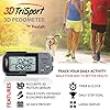 Realalt 3DTriSport 3D Walking Pedometer with Clip & Strap, Accurate Step Counter with 30-Day Memory, Distance in Miles/KM Large Display Perfect for Seniors & Beginners eBook Included - Grey/Black