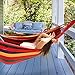ANYOO Cotton Hammock Portable Camping Hammocks for Hanging Sturdy Garden Comfortable Fabric Hammock with Tree Straps Up to 660lbs with Travel Bag for Camping Outdoor/Indoor Patio Backyard