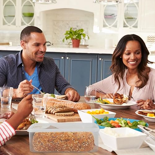 Miniatura 8 de Kichvoe Recipientes para alimentos, 2 unidades, caja de pan, reutilizable, hermética, transparente, para almacenamiento de pan, para cocina,