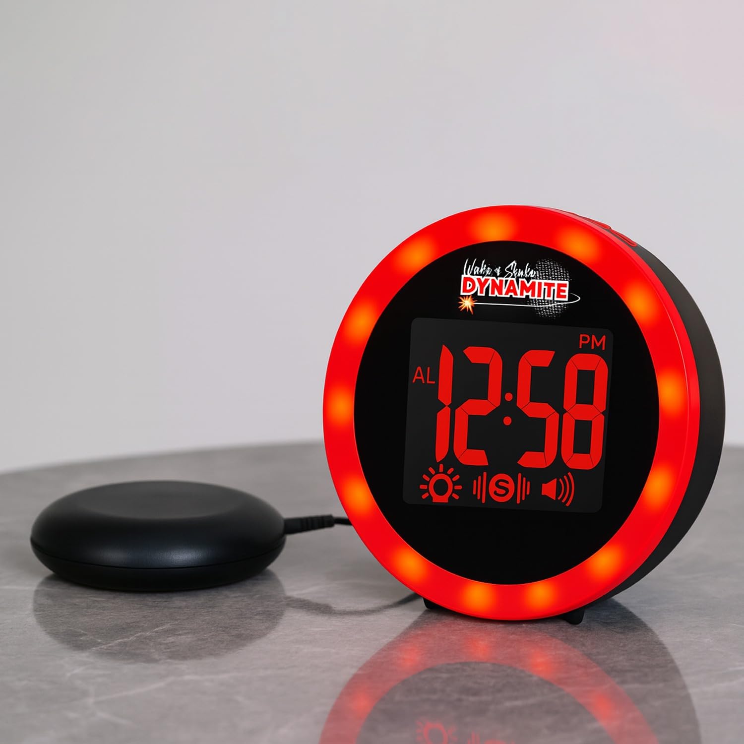 Geemarc WAKE 'N' SHAKE Dynamite - 95dB Loud Alarm Clock with
