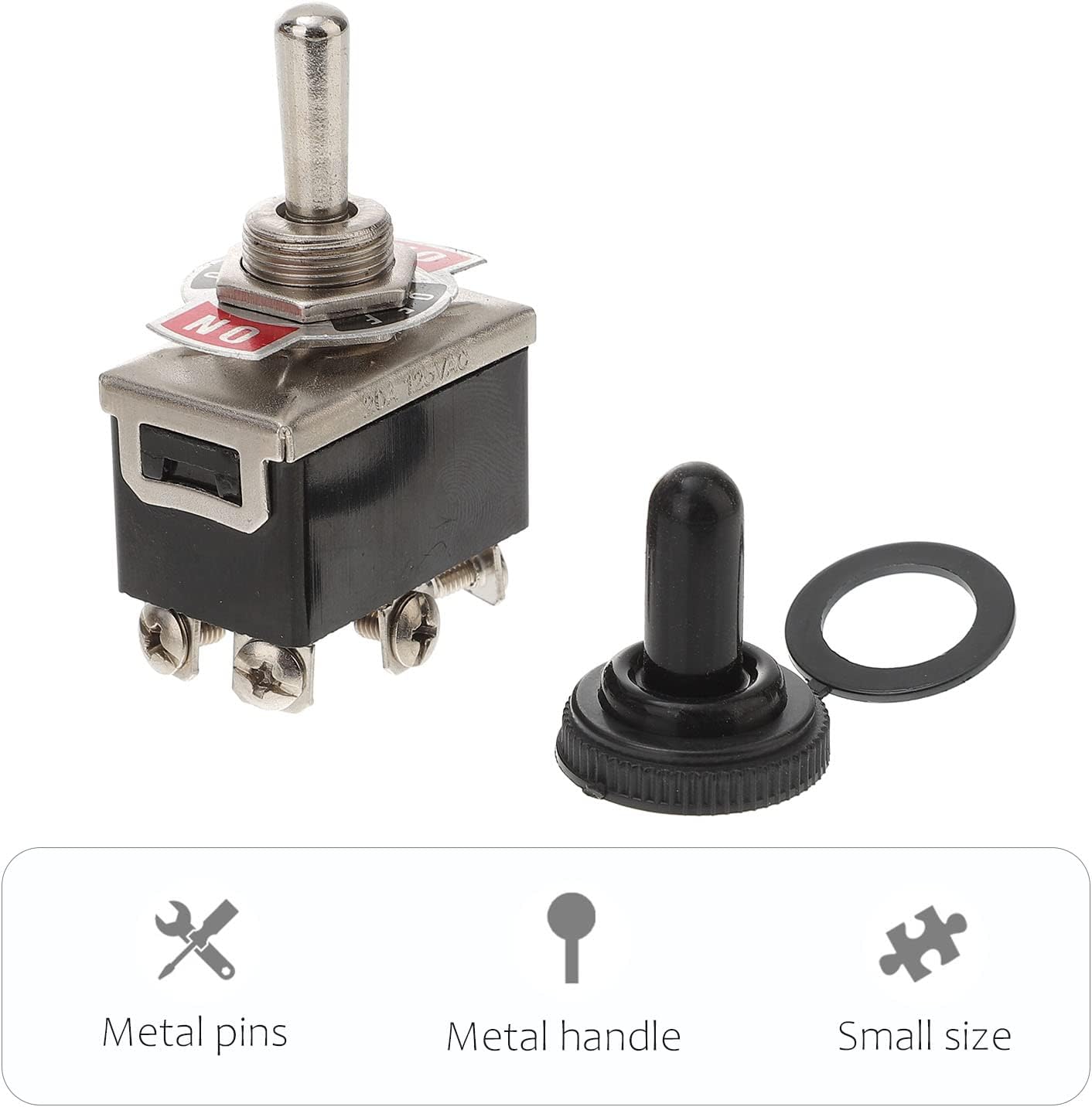 WINOMO Heavy Duty Toggle Switch Flick ON/OFF/ON Car Dash 12V DPDT with Waterproof Cap