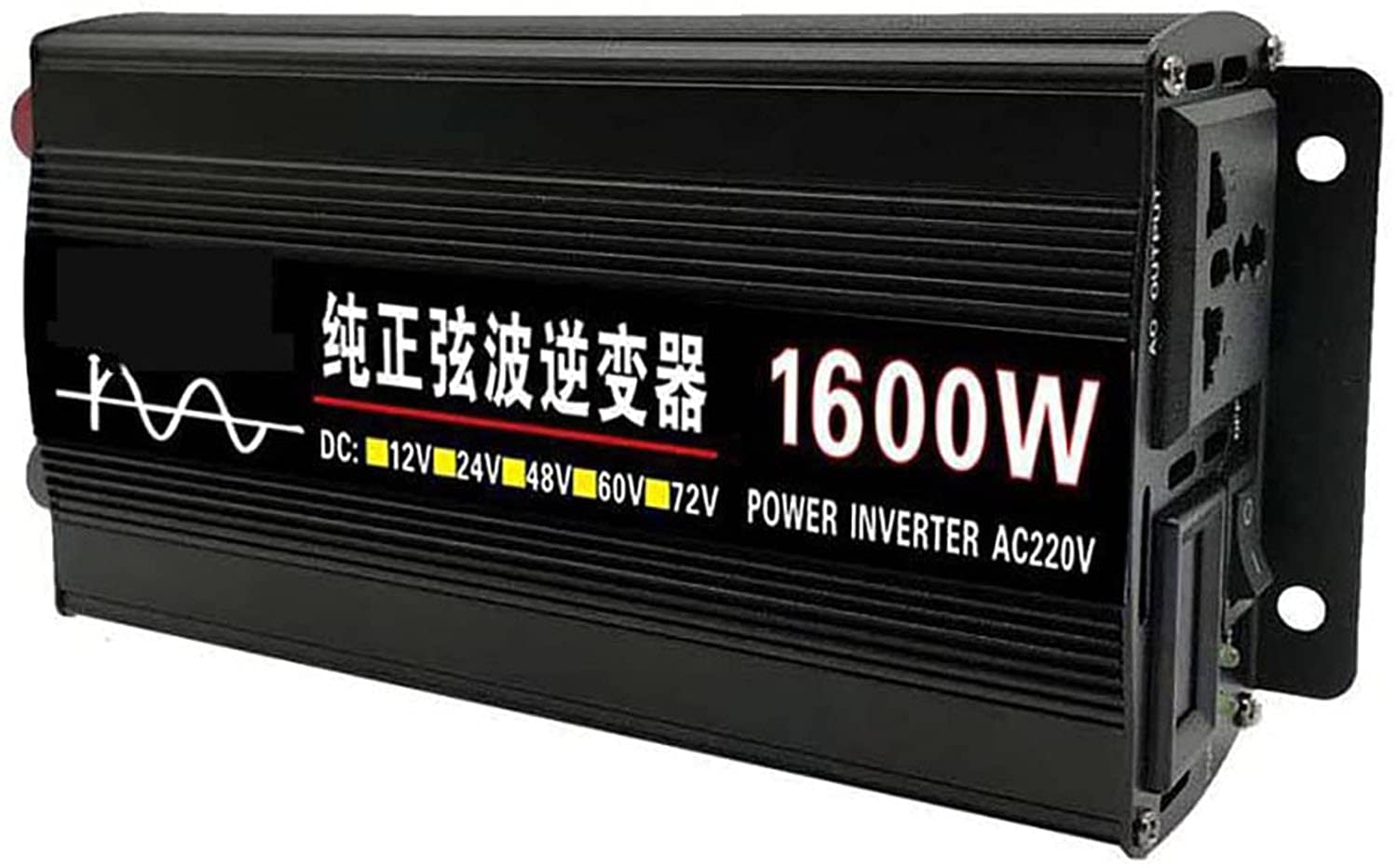 Przetwornica napięcia falownik sinusoidalny 1600 W 2000 W 3000 W 4000 W samochodowa przetwornica DC 12 V 24 V 48 V 60 V do AC 220 V 230 V przetwornica napięcia transformatora do urządzenia samochodowego/laptopa/aparatu/telefonu komórkowego, na zewnątrz (1
