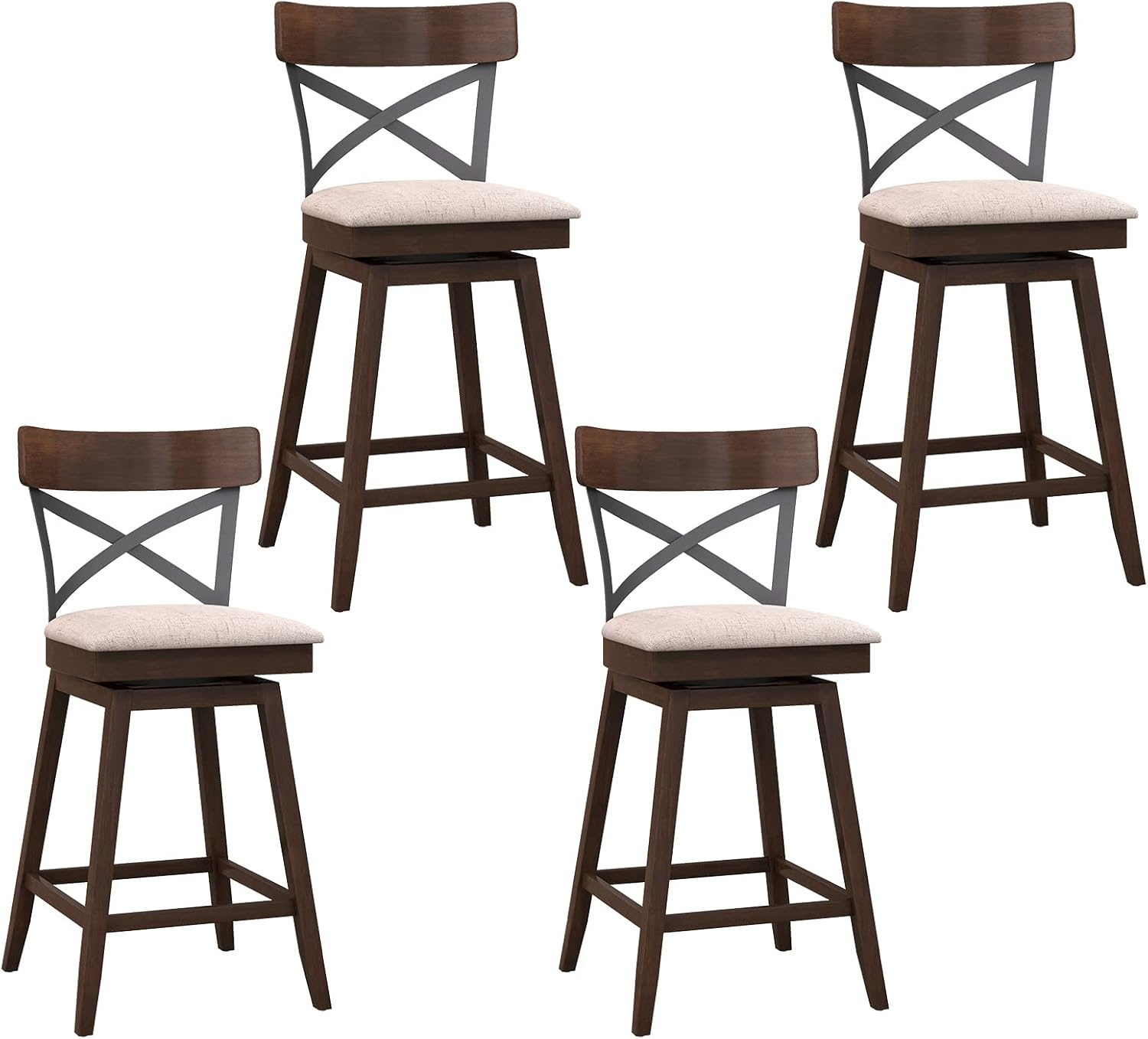 COSTWAY Bar Stool Set of 4, 25 Inch Swivel Ergonomic