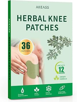 36 Count Knee Patches, Knee Relief Patch, Knee Joint Relief Patches, Herbal Knee Patches for Relief Heat Patches Wormwood Patch for Knee, Back, Neck, and Shoulder, Athletes, Seniors