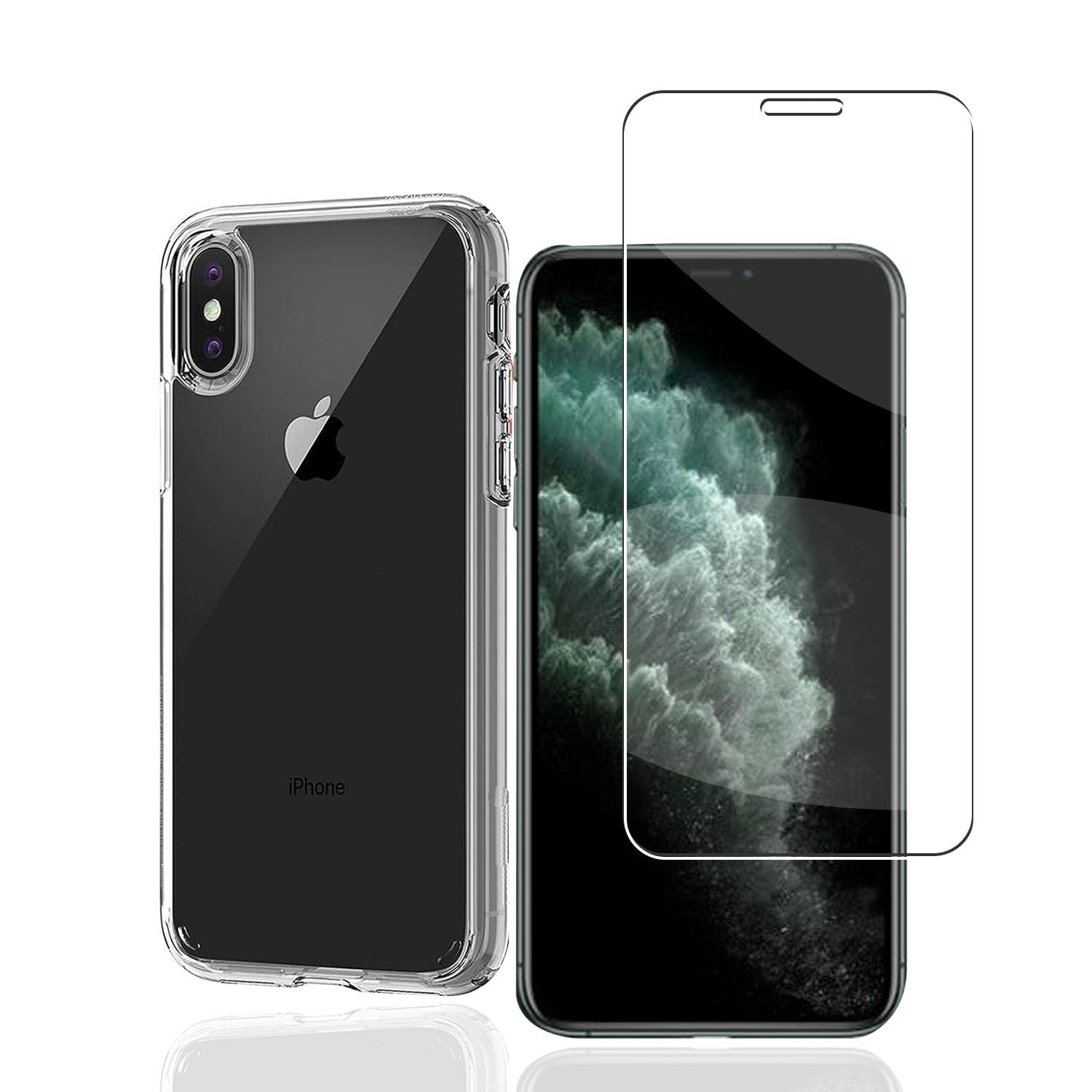 Amazon.co.jp: （1枚ガラスフィルム+ 1枚ケース ）対応 iPhone X