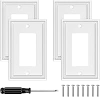 Vista 11 de Placa de Pared Decorativa Moderna Blanca para Interruptor de Luz Cubiertas de Tomacorriente Decorativas Placas de Interruptor Basculante