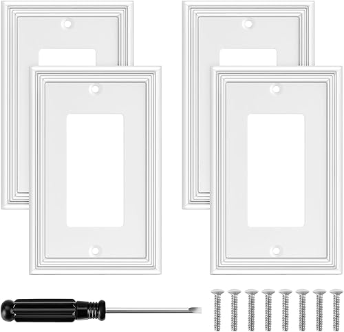 Miniatura 11 de Placa de Pared Decorativa Moderna Blanca para Interruptor de Luz Cubiertas de Tomacorriente Decorativas Placas de Interruptor Basculante