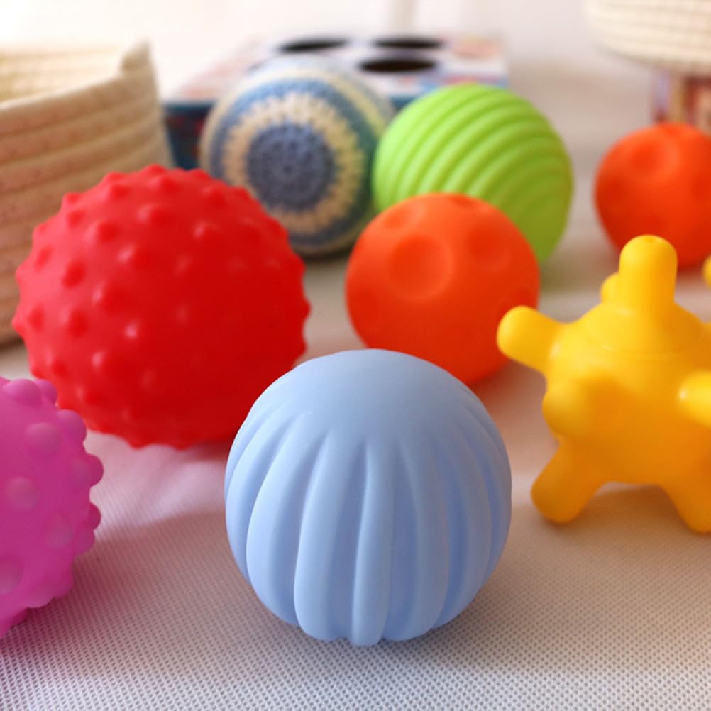 Set di Palline Sensoriali Montessori con Cestino in Cotone, Palline Sensoriali con Texture Multiple per Bambini E Neonati