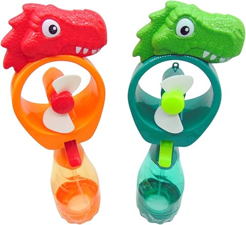 Ventilador de botella de aerosol de dinosaurio para niños, niebla de enfriamiento personal, humidificador portátil de mano alimentado por