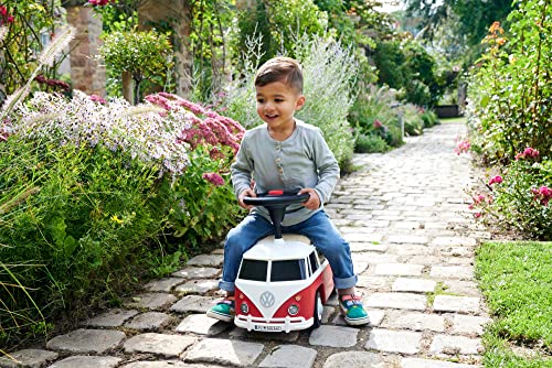 BIG – Bobby Car Baby VW T1 (rot-weiß) - Kinderfahrzeug mit Flüsterreifen, Hupe & Anhängerkupplung - Rutschauto für Kleinkinder & Kinder ab 18 Monaten (bis 50 kg) – Bild 6