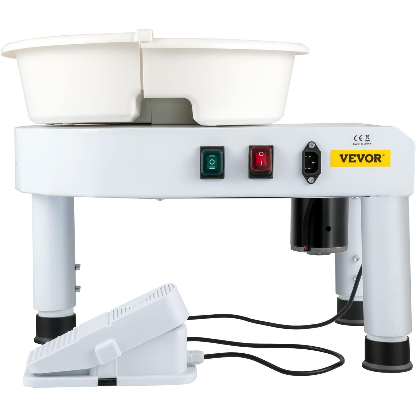 Torno para Cerámica, Máquina De Cerámica Profesional para Adultos Y Niños, Kit Completo con Arcilla, Pinceles, Pedal, Ideal para Arte En Casa Y Regalo Educativo White