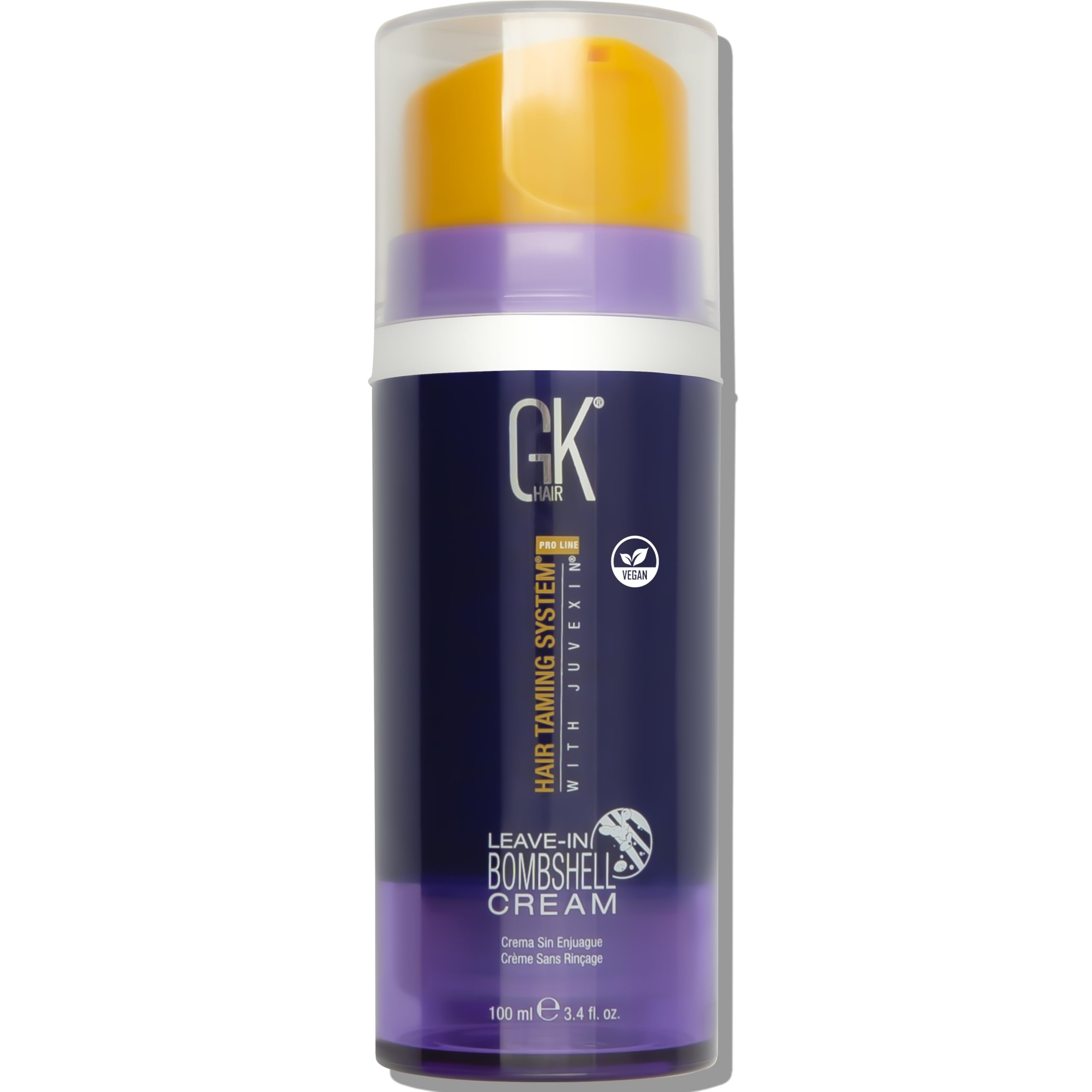 GK HAIR Global Keratin Leave In Bombshell Purple Cream (3.4 Fl Oz/100ml) Conditioning Smoothing Moisturizing Hydrating Frizz Control for Blonde Damaged Hair Removes Yellow Brassy Tones Flyaways