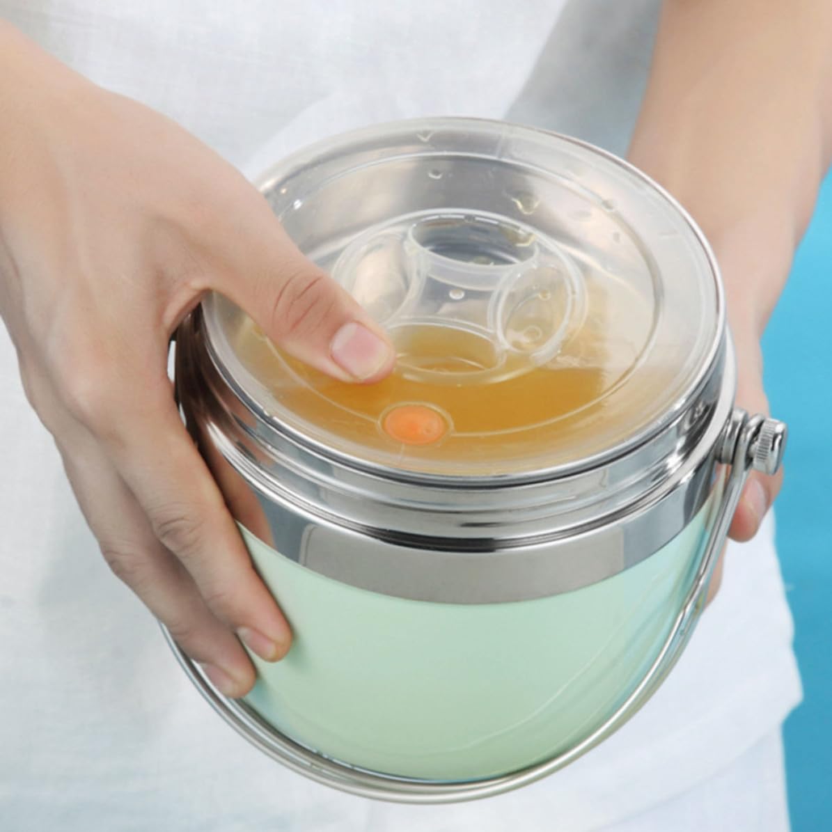 TOYANDONA Portapranzo in Acciaio Inox Doppio Strato 1,5l Verde