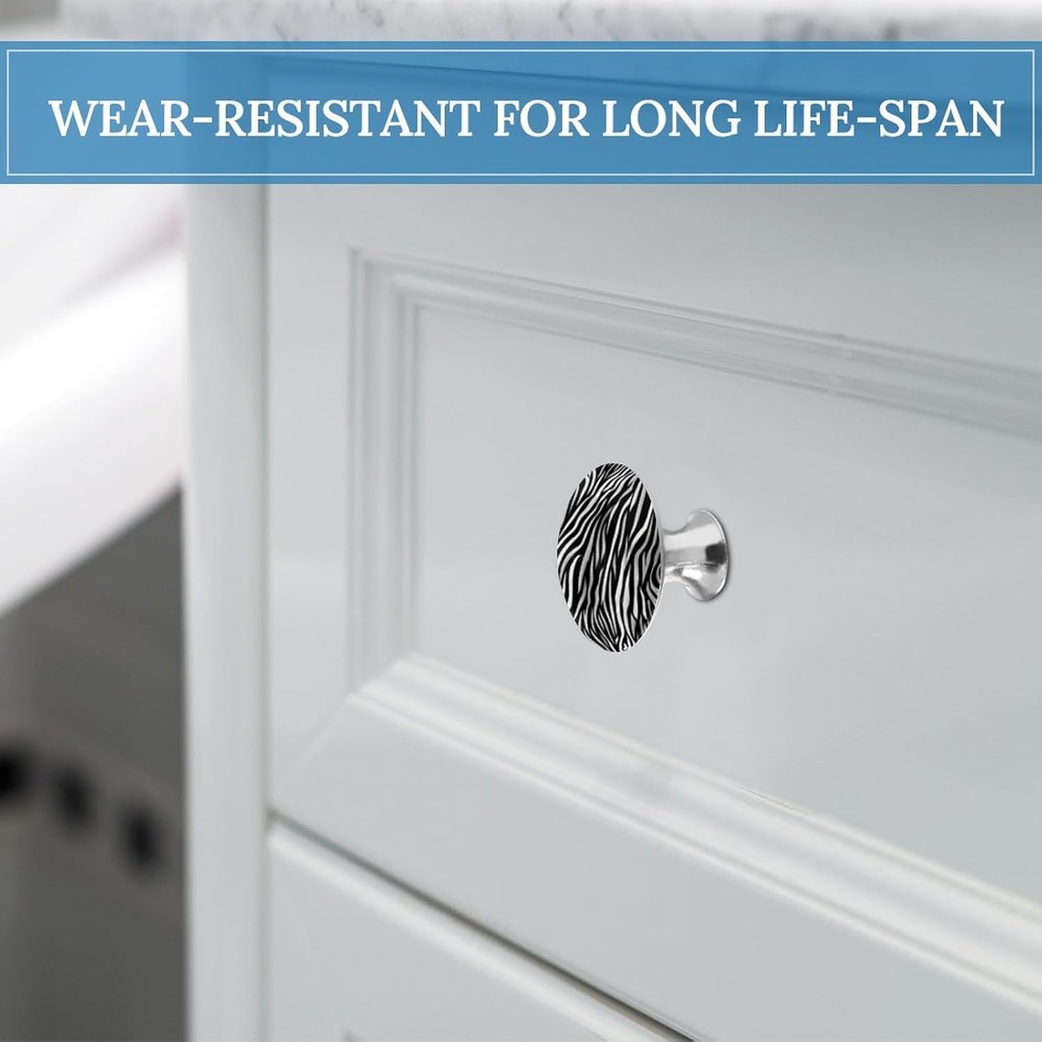 Cabinet Handles Round Drawer Pulls Zebra Print Dresser Knobs for Cabinets and Drawers Handle Kitchen Cabinet Pulls for Bathroom Cupboard Drawers Cabinet Pulls for Kitchen Door