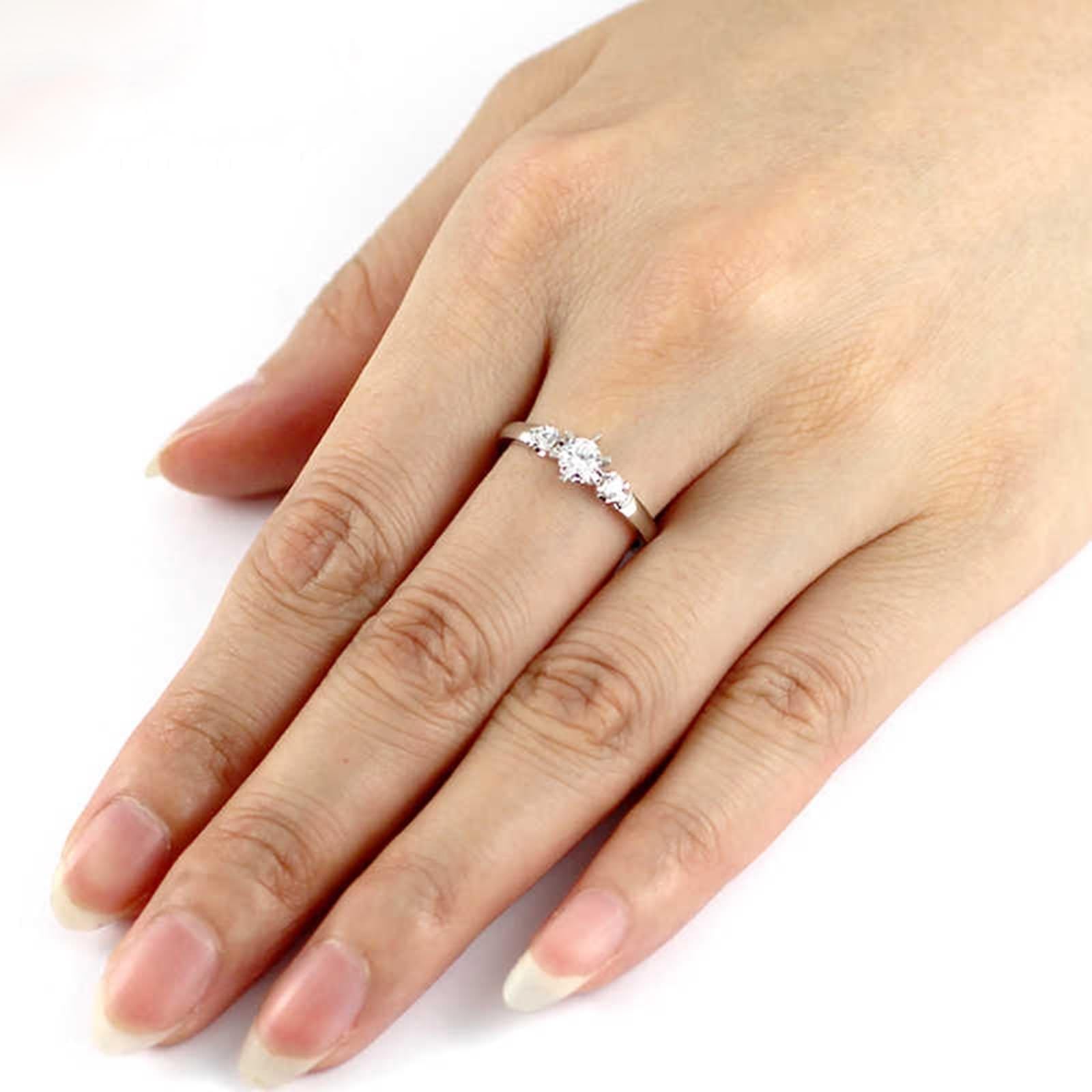 Anillo de novia, alianzas de boda a juego con diamantes de oro blanco y conjuntos de joyas Pt950 para mujer