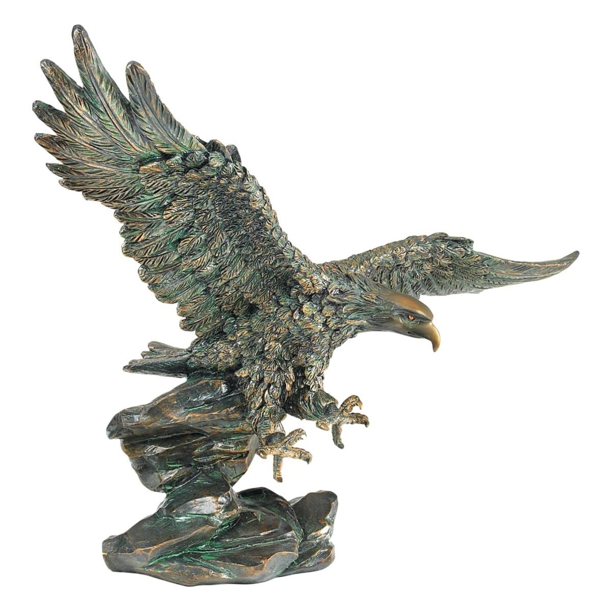 Design Toscano Victory's American Bald Eagle Patriotic Statue, 39.5 cm, Polyresin, Bronze Verdigris Finish