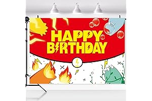 Cartoon Red White Ball Birthday Party Banner Backdrop