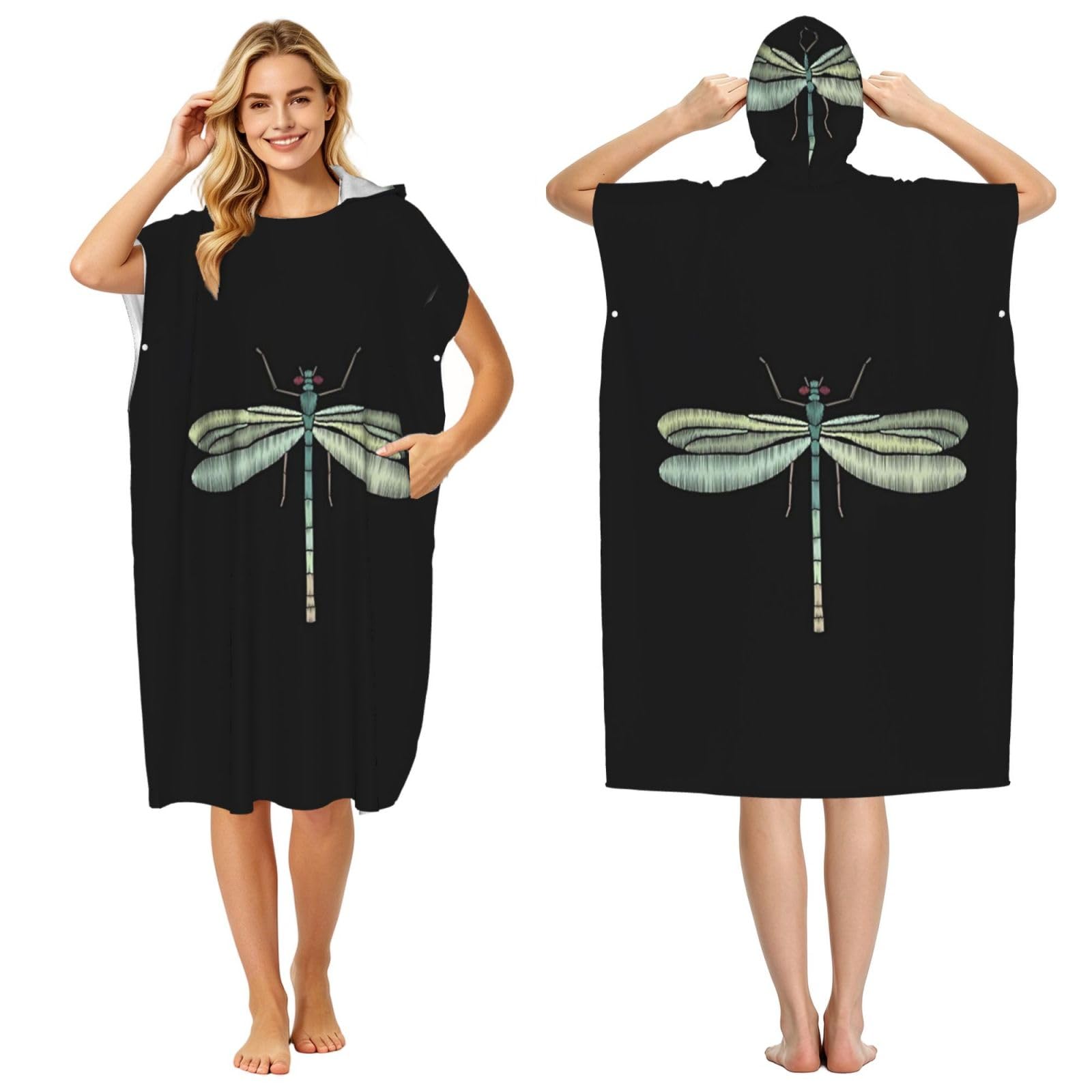 Poncho à capuche adulte serviette de plage microfibre pour surf