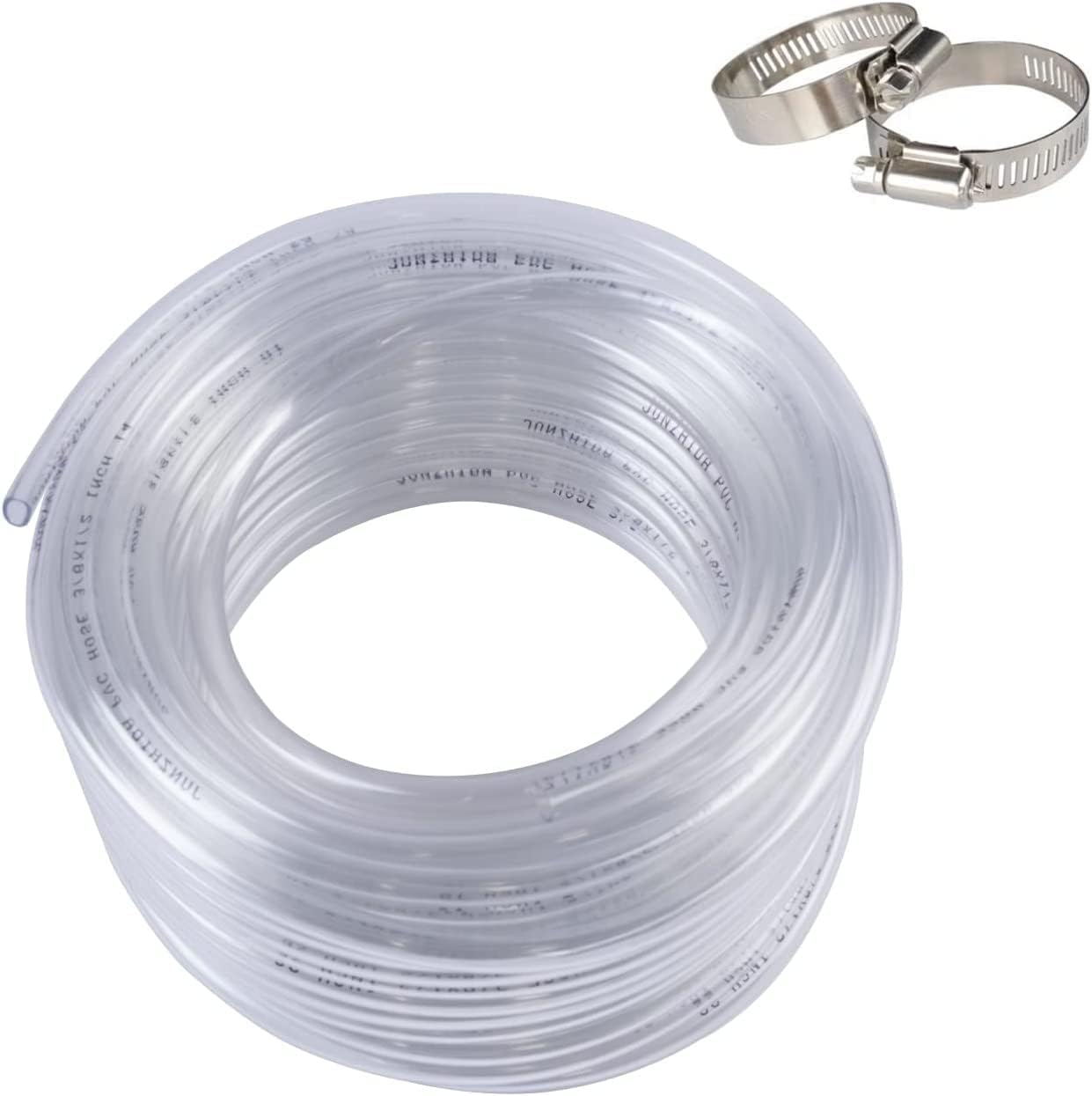 JUNZHIDA Clear Vinyl Tubing 1" ID X1 1/4" OD 10 Ft 60PSI