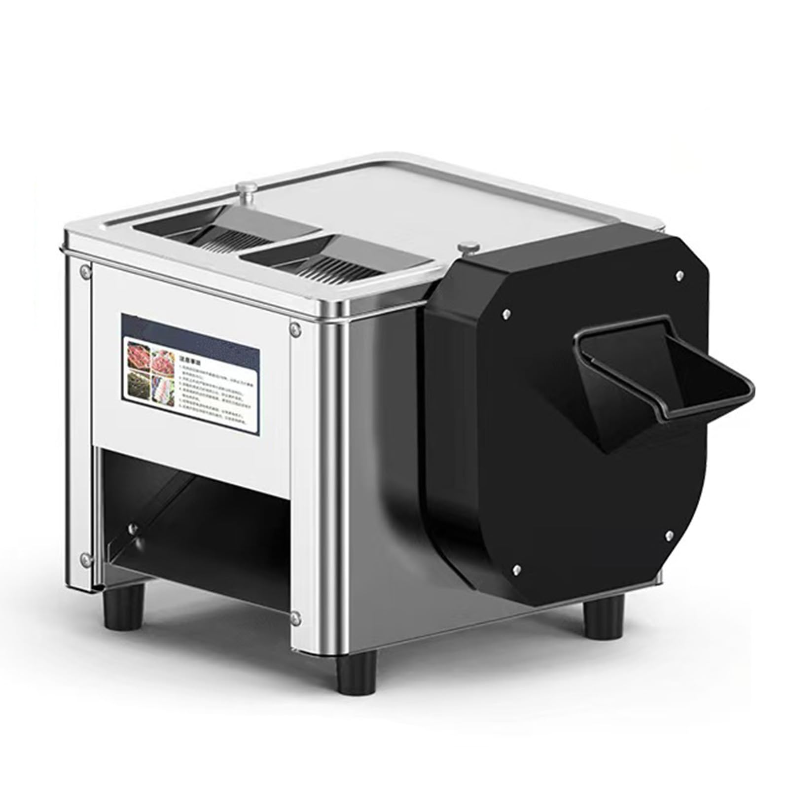 OLSKFUH Commercial Meat Slicer, Stainless Steel, Fully Automatic, Small Size, For Slicing And Shredding Meat And Vegetables; Also Suitable For Home,Dual