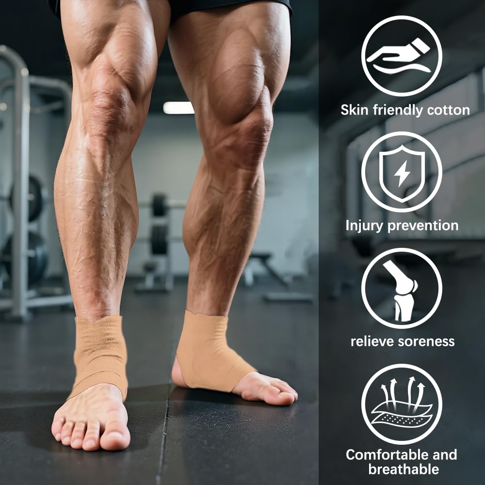 12 Stück Kinesio Tapes Vorgeschnittenes Bandage Fußgelenk Precut Kinesiologie Tape Sport Knöchel Muskeltape Physio Tape für Sportler zum Schutz der Knöchel (Beige)