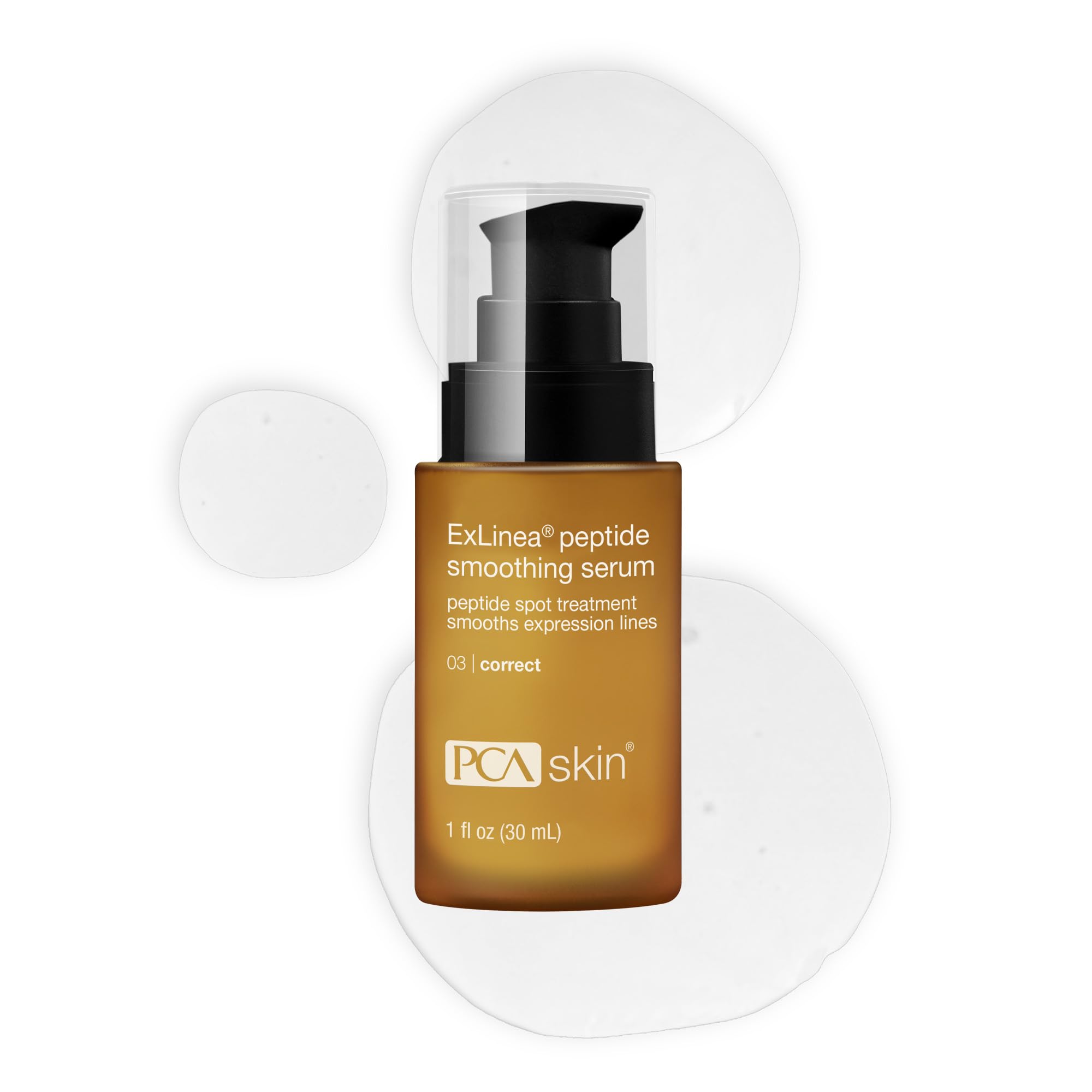 ExLinea Peptide Smoothing Face Serum, Spot Treatment Serum for Fine Lines and Wrinkles, Firms and Strengthens Aging Skin, Formulated with Squalene and Hyaluronic Acid, 1.0 oz Pump