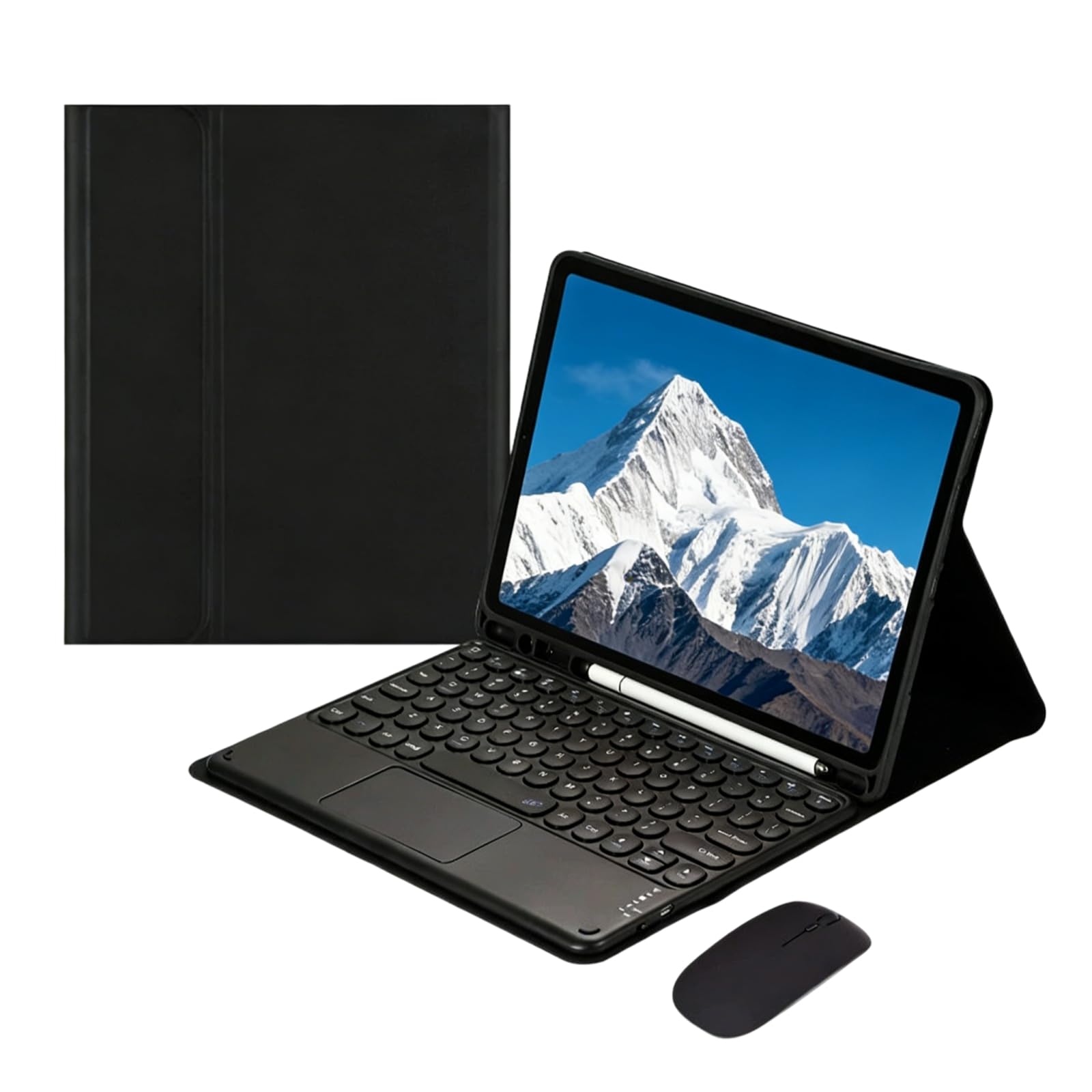 Etui z klawiaturą, touchpadem i myszką do tabletu Samsung Galaxy Tab A11 PLUS 11 cali 2025 SM-X230 / X235 / X236, Odłączane etui ochronne typu folio z obsługą Bluetooth(Black)