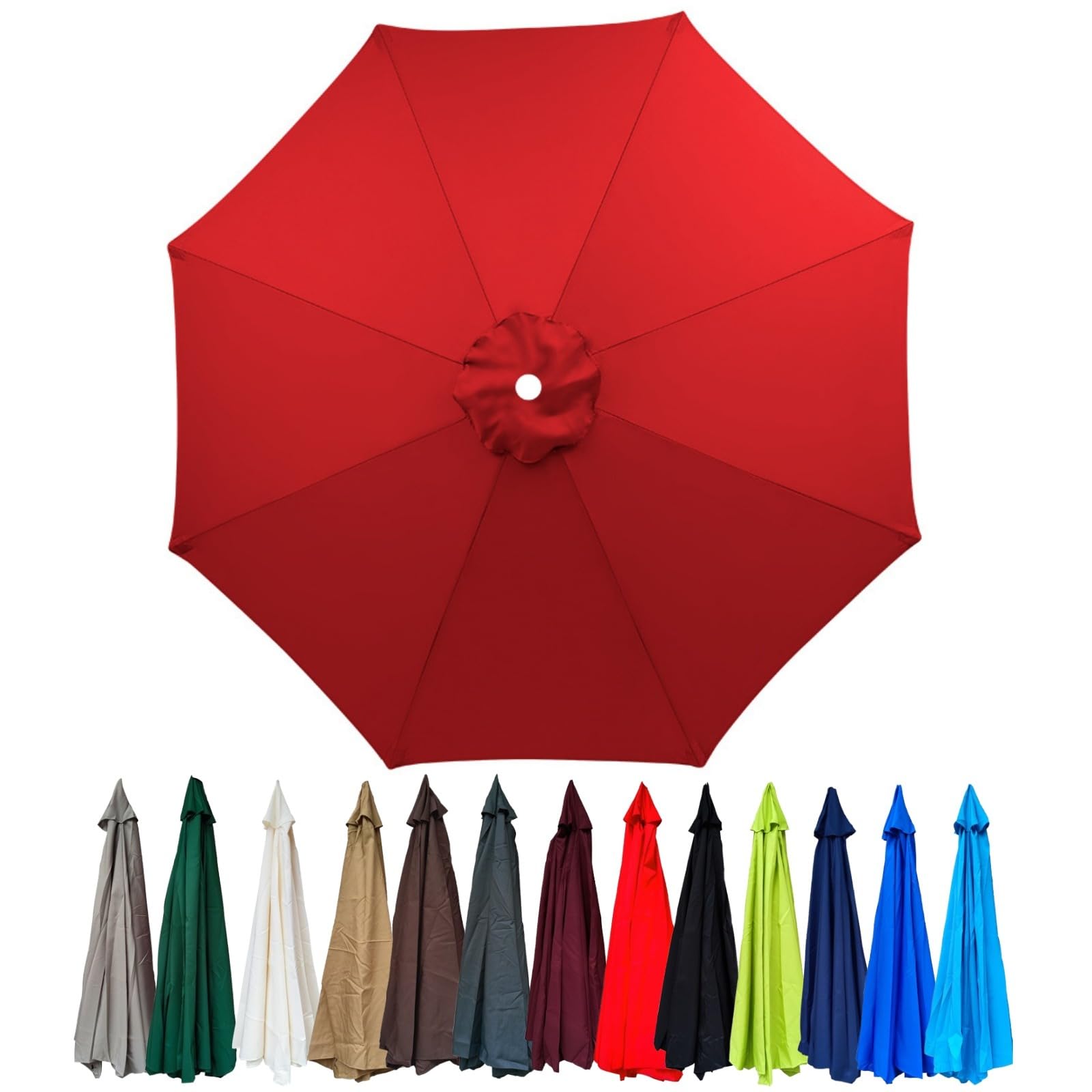 2m-3m Replacement Parasol Canopy, Umbrella Replacement Fabric, Garden Umbrella Replacement Cover, Outdoor Replacement Fabric, 6/8 Arms, replacement parasol fabric cover for Garden Umbrella