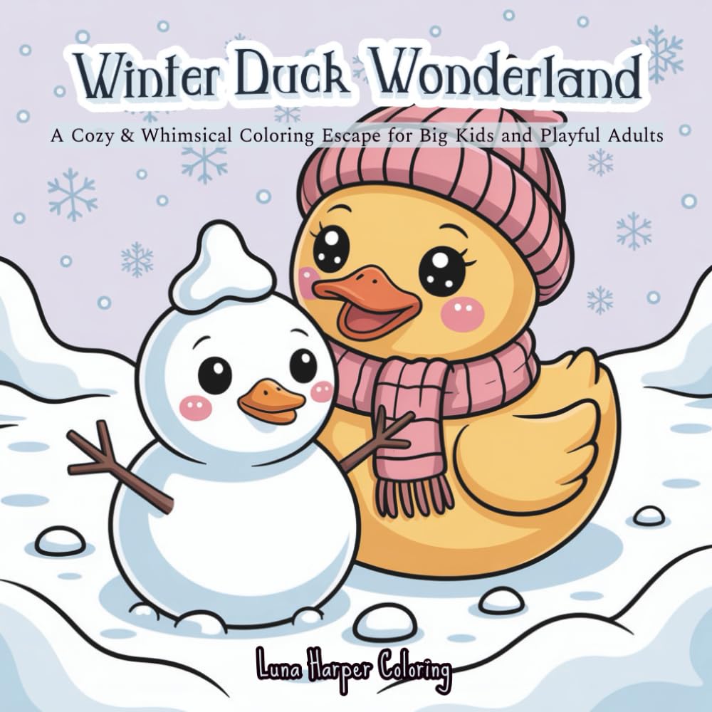 Winter Duck Wonderland: A Whimsical Rubber Duck Coloring Book for Adults • Relaxing Winter Scenes, Cute Ducks & Cozy Seasonal Coloring Pages