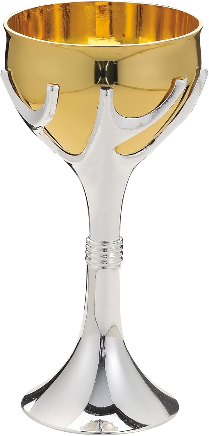 6.5" Gold and Silver Tree of Life Judaic Kiddush Cup