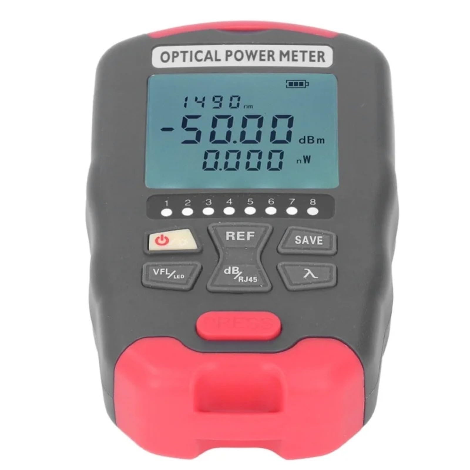 Tester per fibra ottica, Misuratore di potenza in fibra ottica da 30KM Tester per cavi netti VFL a luce rossa a LED -50 - +26dBm