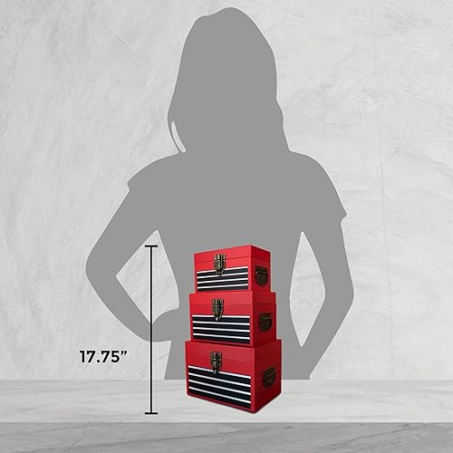 Miniatura 3 de Blue Orchards Cajas de cartón para herramientas (juego de 3), regalos de fiesta de herramientas, regalos de Navidad, recuerdos de fiesta de