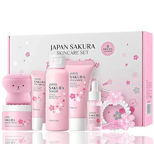 Set de cuidado de la piel para niños, adolescentes, niñas, cuidado de la piel de cerezo para niñas, kit hidratante para el cuidado de la piel de la