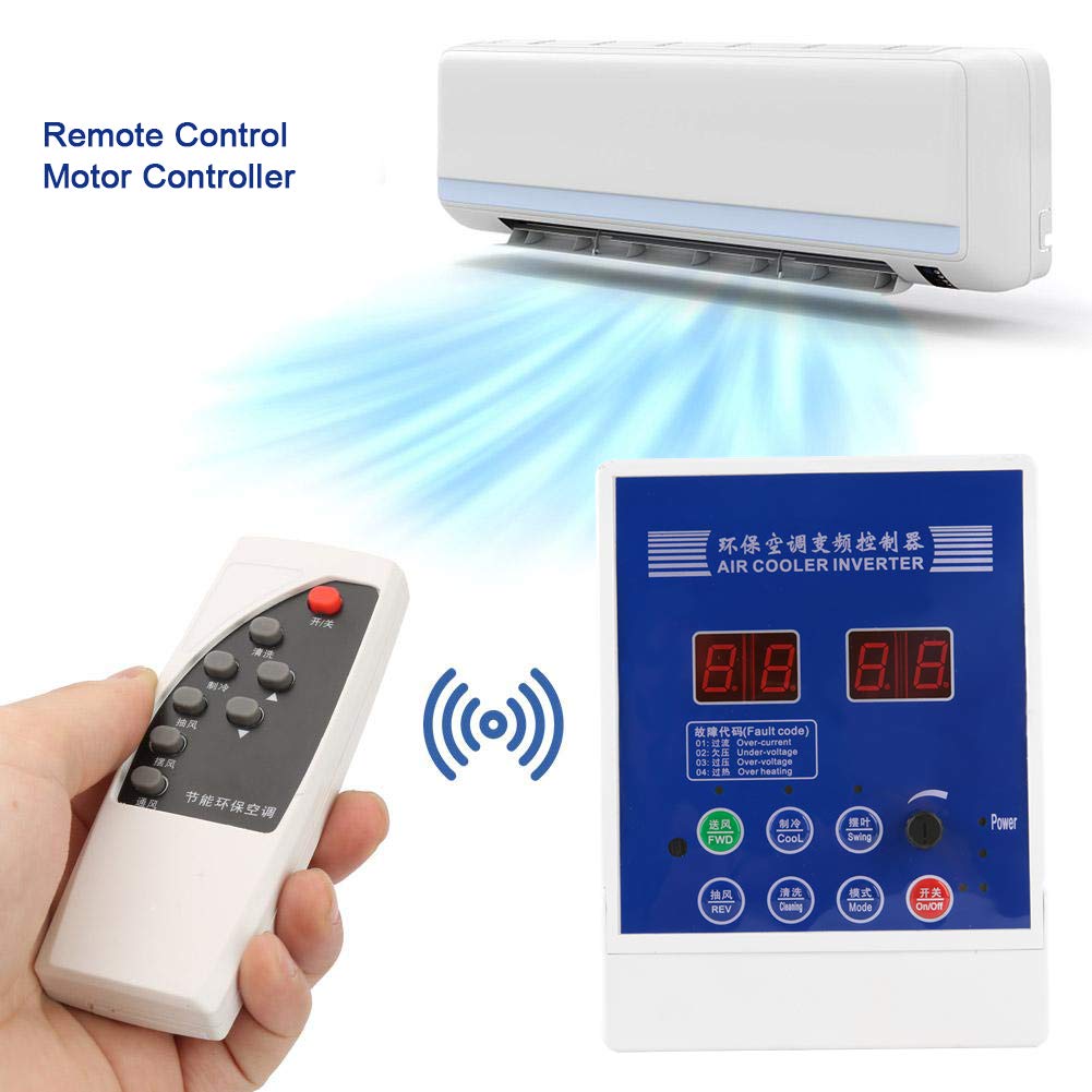 Variador de Frecuencia VFD AC380V para Ventiladores de Tiro y Aires Acondicionados con Control Remoto, Controlador Velocidad Ajustable 0,75-2,2 KW, Montado en la Pared, 160*120*95 Mm (1,5 KW)