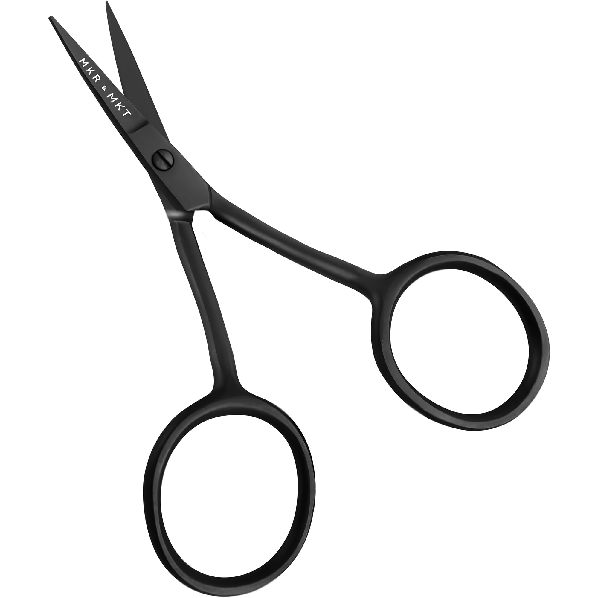 Juego de 2 tijeras pequeñas de bordado de 4.5 pulgadas, mini pico de pato de doble curva y hoja larga de doble curva con funda de bolsa (negro)