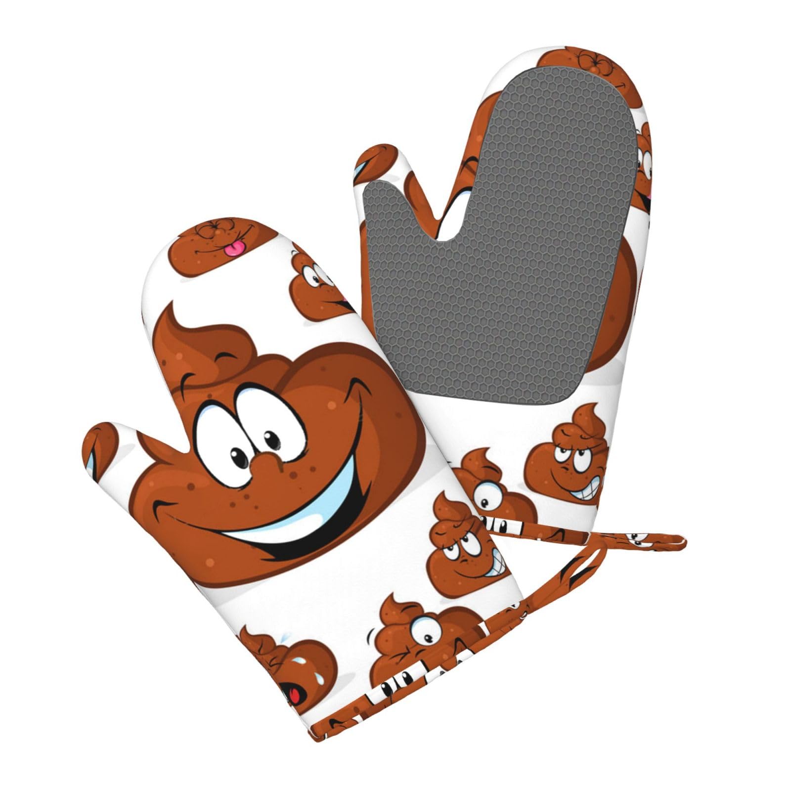 Funny Poop drukowane silikonowe rękawice kuchenne zestaw rękawic kuchennych rękawica żaroodporna