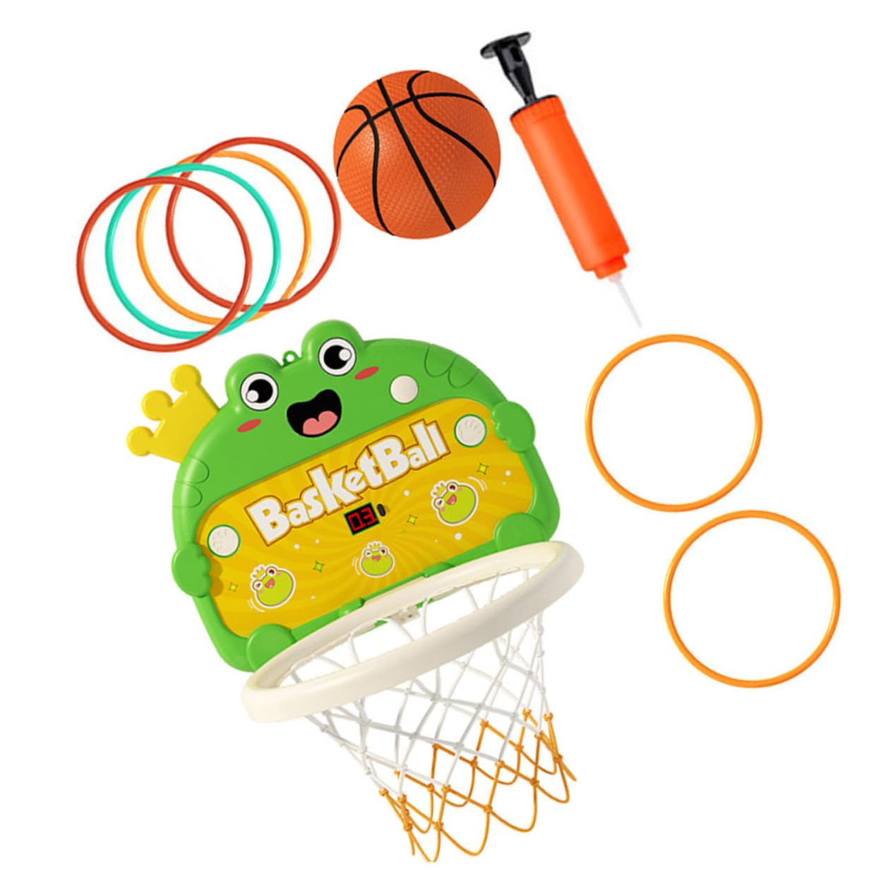 VANZACK Mini Basketball Hoop Boys and Girls Plaything Boys' Indoor Basketball Toy Cartoon Design Wall-Mounted