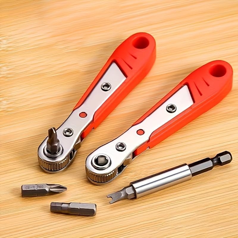 1pc Red Right Angle Elbow Wrench - Phillips Screwdriver for Narrow Spaces (Red)