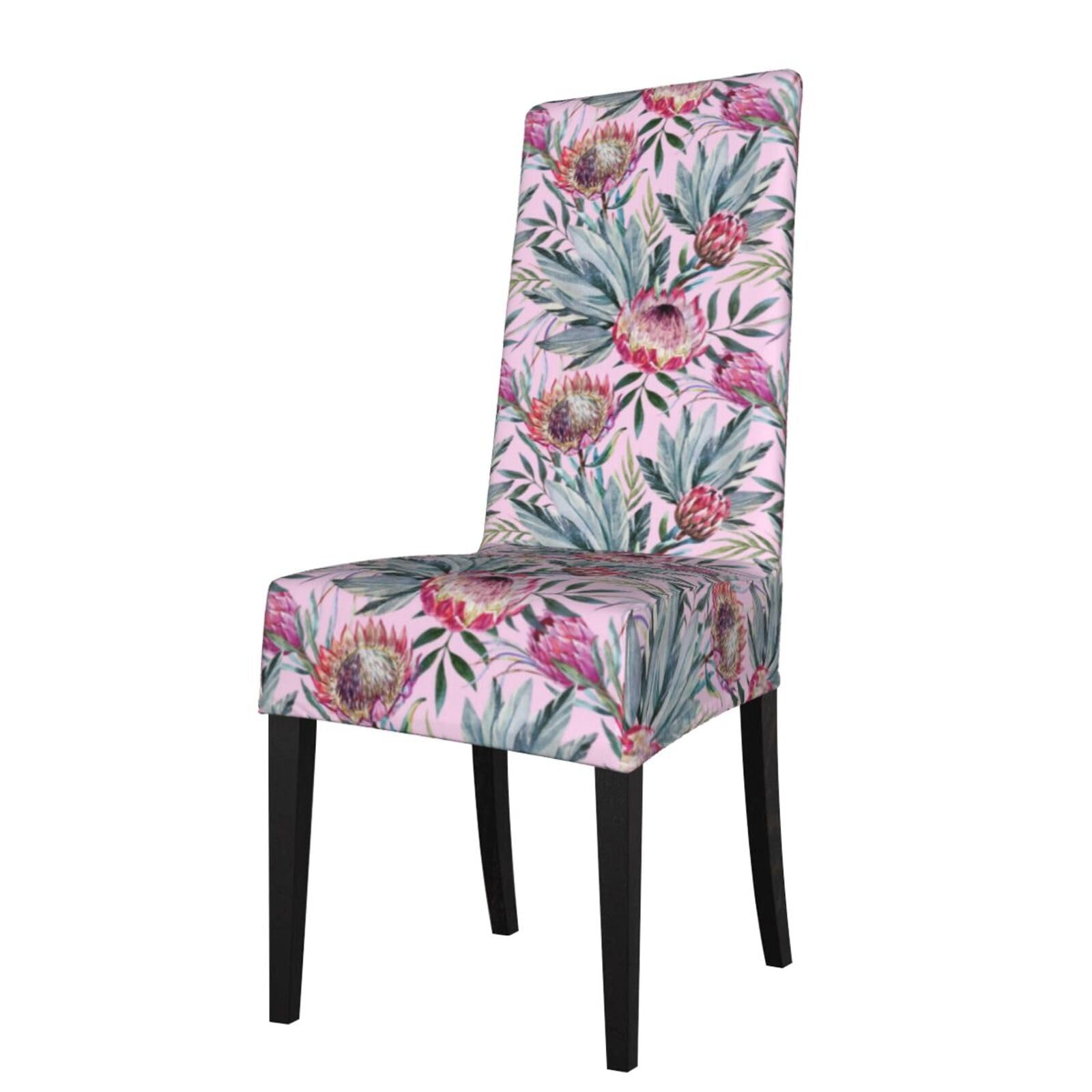 LKYMOH Tropical Protea Pattern, Chair Covers Stretch Chair Slipcovers for Dining Room, for Party Pet Protection Universal Fit Soft Polyester
